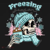 Freezing Season Skeleton Drinking Coffee Funny Winter Backpack thumb 2