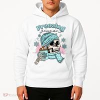 Freezing Season Skeleton Drinking Coffee Funny Winter Hoodie thumb 2