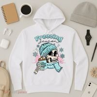 Freezing Season Skeleton Drinking Coffee Funny Winter Hoodie thumb 3