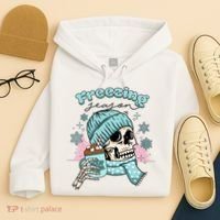 Freezing Season Skeleton Drinking Coffee Funny Winter Hoodie thumb 4