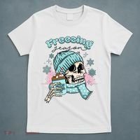 Freezing Season Skeleton Drinking Coffee Funny Winter T-Shirt thumb 5