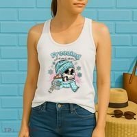 Freezing Season Skeleton Drinking Coffee Funny Winter Women's Tank Top thumb 2