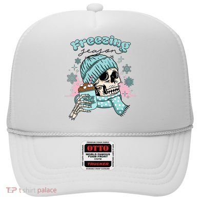 Freezing Season Skeleton Drinking Coffee Funny Winter Hat
