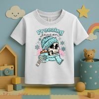 Freezing Season Skeleton Drinking Coffee Funny Winter Toddler T-Shirt thumb 3