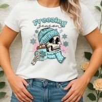 Freezing Season Skeleton Drinking Coffee Funny Winter Women's T-Shirt thumb 2