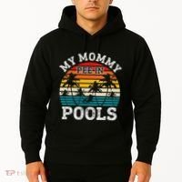 Funny Swimmer Swimming Vacation Retro Mommy Pee In Pools Hoodie thumb 2