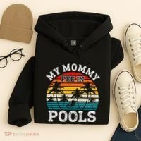 Funny Swimmer Swimming Vacation Retro Mommy Pee In Pools Hoodie thumb 4