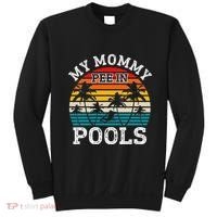 Funny Swimmer Swimming Vacation Retro Mommy Pee In Pools Sweatshirt thumb 0