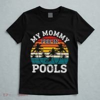 Funny Swimmer Swimming Vacation Retro Mommy Pee In Pools T-Shirt thumb 5