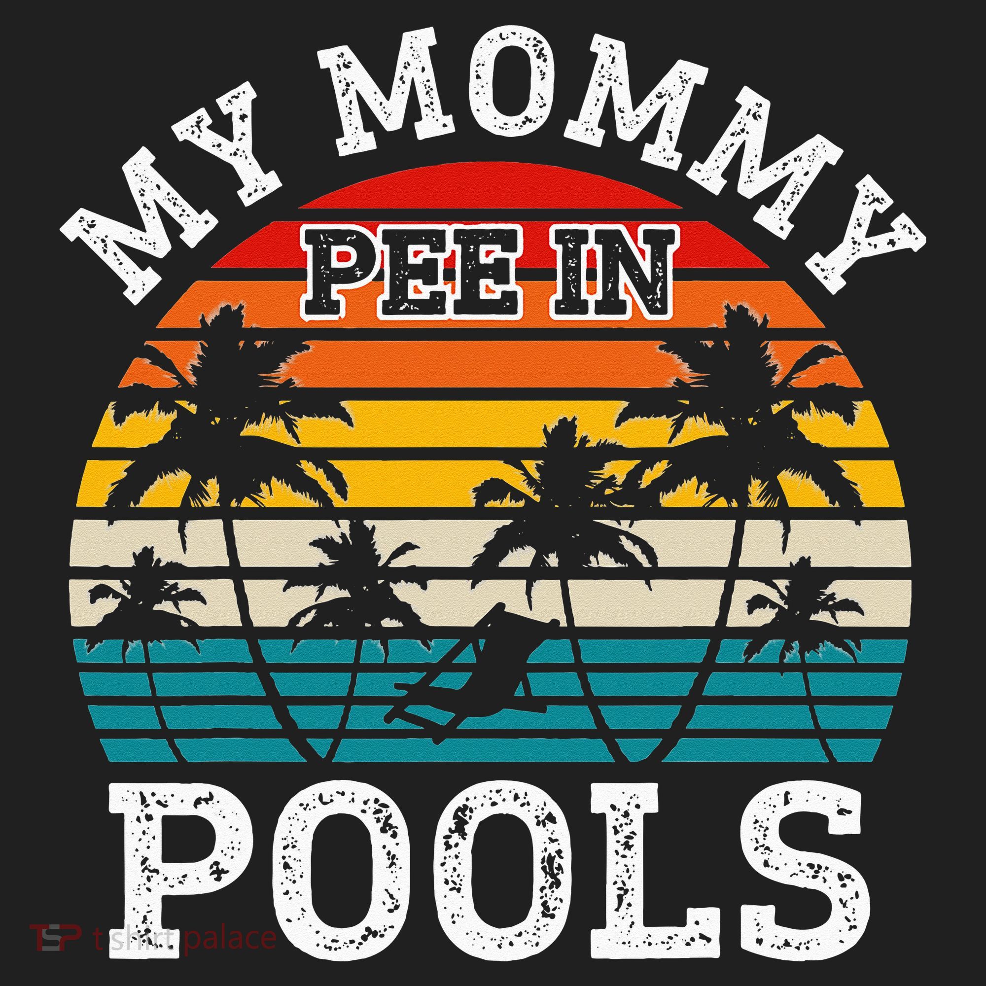Funny Swimmer Swimming Vacation Retro Mommy Pee In Pools Beanie