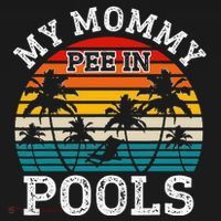 Funny Swimmer Swimming Vacation Retro Mommy Pee In Pools Women's Hoodie thumb 2