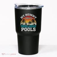Funny Swimmer Swimming Vacation Retro Mommy Pee In Pools Tumbler thumb 0