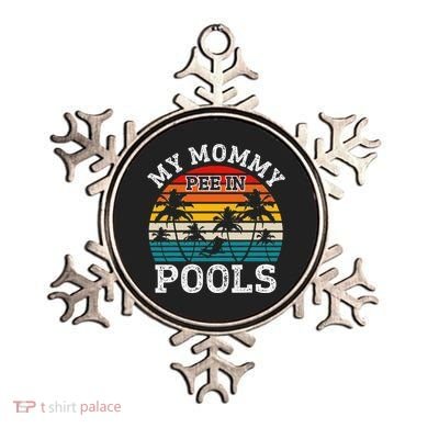 Funny Swimmer Swimming Vacation Retro Mommy Pee In Pools Ornament