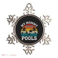 Funny Swimmer Swimming Vacation Retro Mommy Pee In Pools Ornament thumb 0
