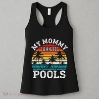 Funny Swimmer Swimming Vacation Retro Mommy Pee In Pools Women's Tank Top thumb 3