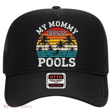 Funny Swimmer Swimming Vacation Retro Mommy Pee In Pools Hat