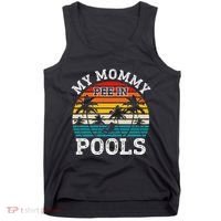 Funny Swimmer Swimming Vacation Retro Mommy Pee In Pools Tank Top thumb 0