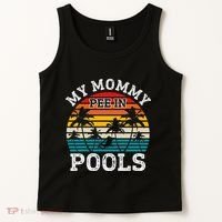 Funny Swimmer Swimming Vacation Retro Mommy Pee In Pools Tank Top thumb 2