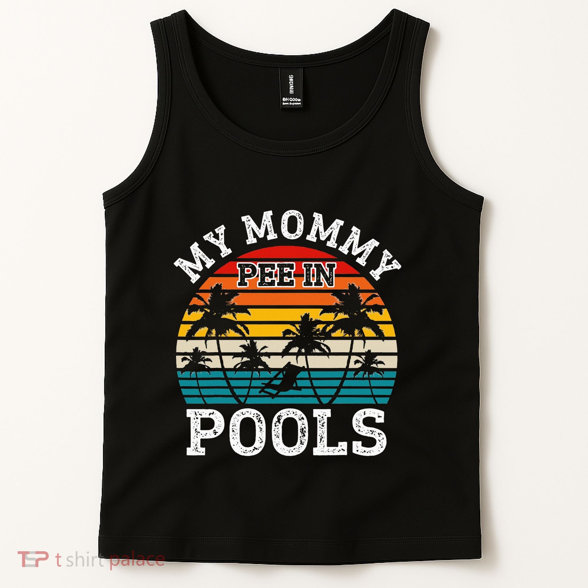 Funny Swimmer Swimming Vacation Retro Mommy Pee In Pools Tank Top