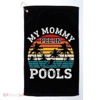 Funny Swimmer Swimming Vacation Retro Mommy Pee In Pools Golf Towel thumb 0