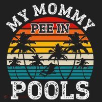 Funny Swimmer Swimming Vacation Retro Mommy Pee In Pools Golf Towel thumb 3