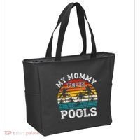 Funny Swimmer Swimming Vacation Retro Mommy Pee In Pools Tote Bag thumb 2