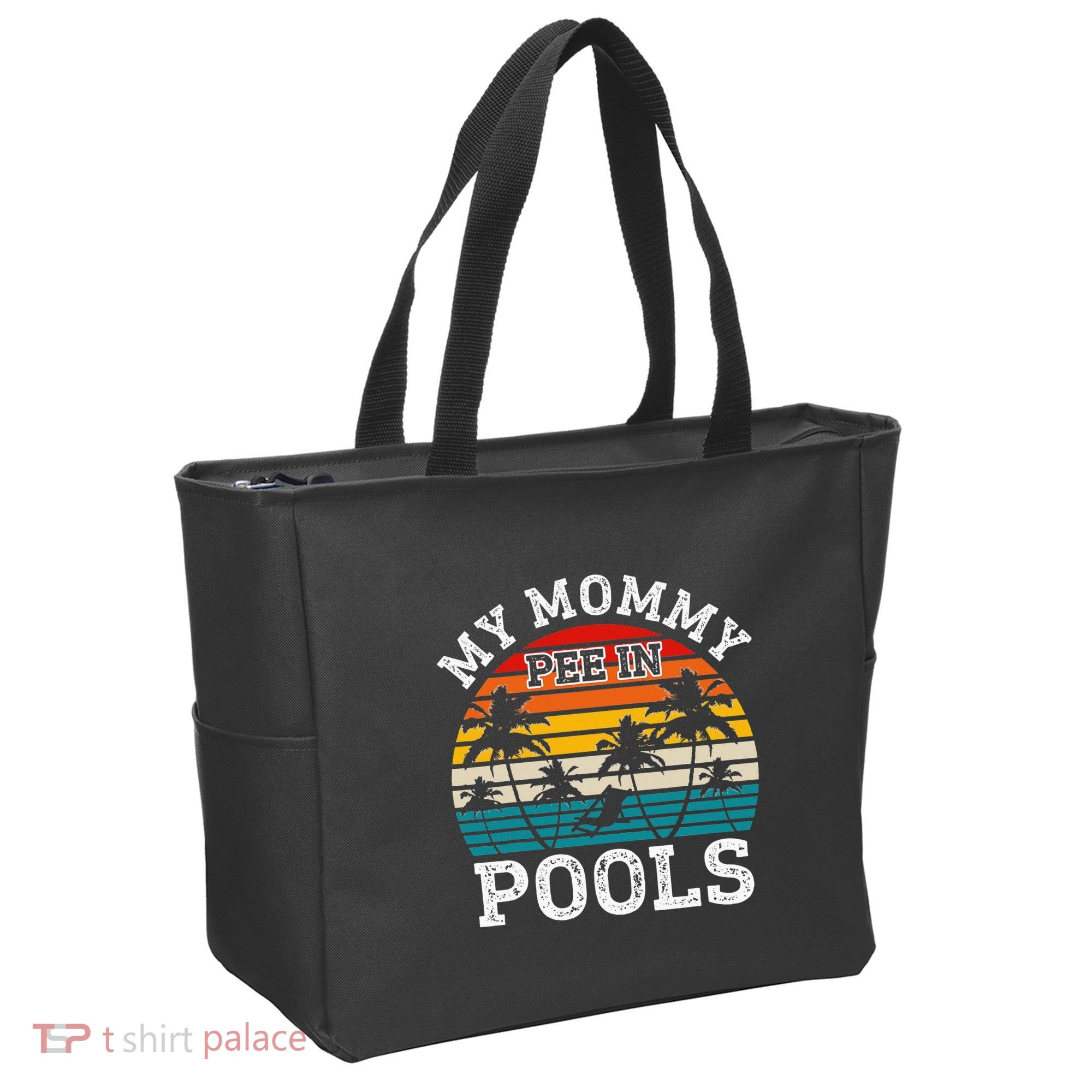 Funny Swimmer Swimming Vacation Retro Mommy Pee In Pools Tote Bag