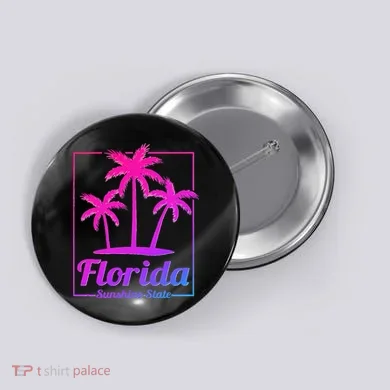 Florida Sunshine State Retro Look Button