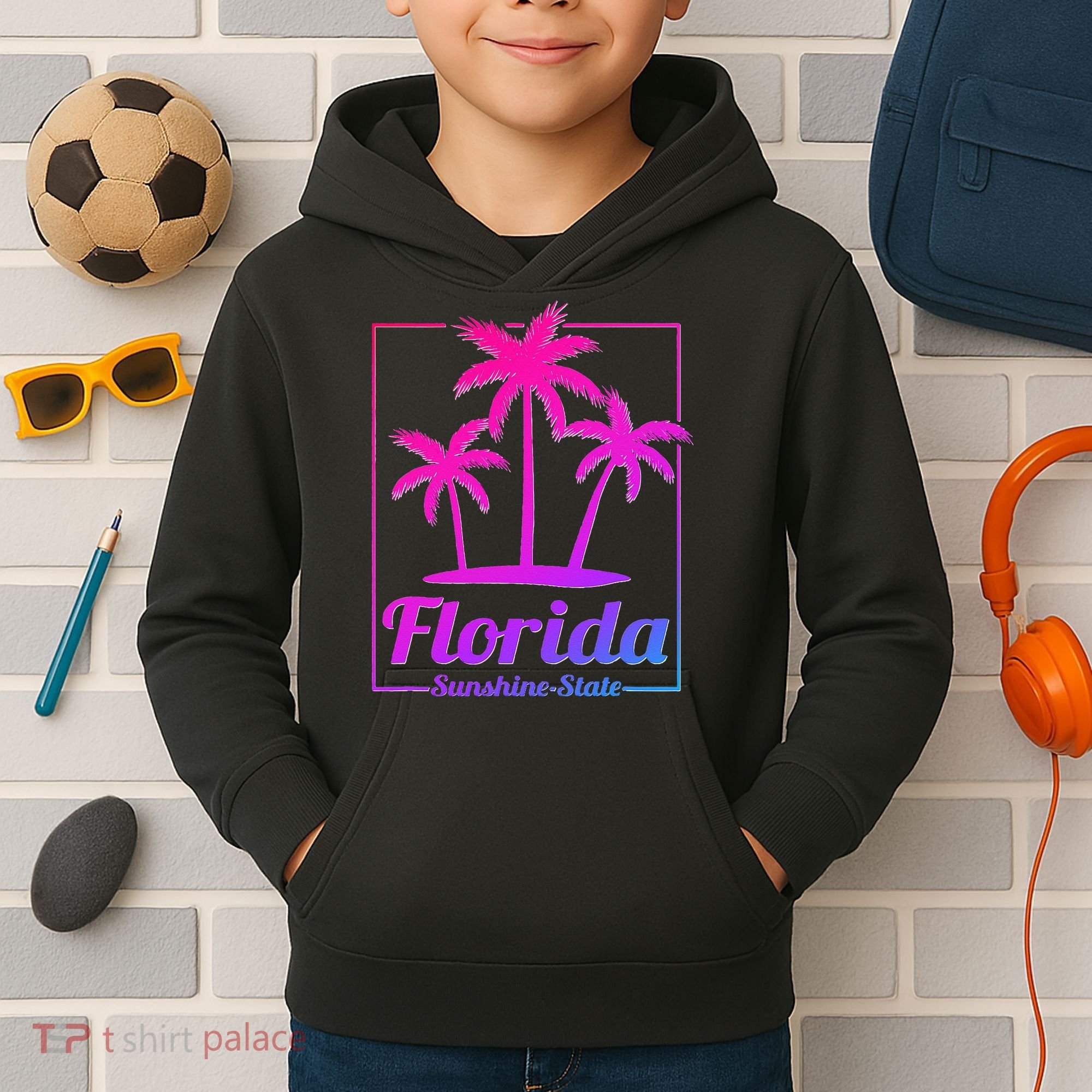 Florida Sunshine State Retro Look Kids Hoodie