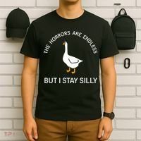 Funny Stay Silly Goose Horrors Are Endless Meme T-Shirt thumb 6