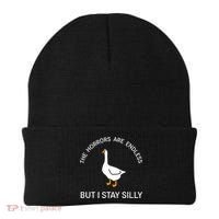Funny Stay Silly Goose Horrors Are Endless Meme Beanie thumb 0
