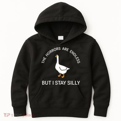 Funny Stay Silly Goose Horrors Are Endless Meme Kids Hoodie