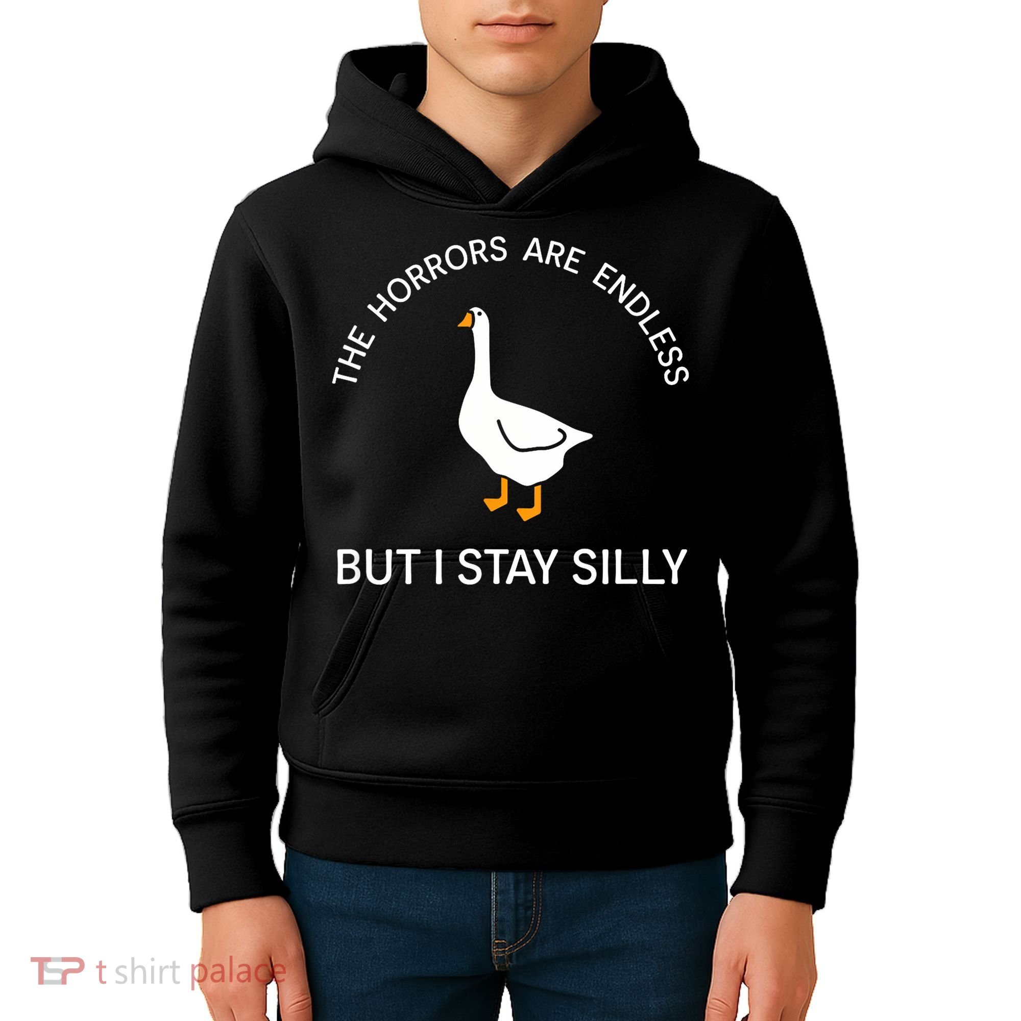 Funny Stay Silly Goose Horrors Are Endless Meme Kids Hoodie