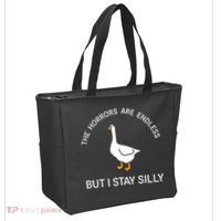 Funny Stay Silly Goose Horrors Are Endless Meme Tote Bag thumb 2
