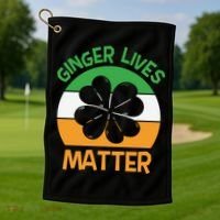 Flag Shamrock St Patricks Day Golf Towel thumb 1