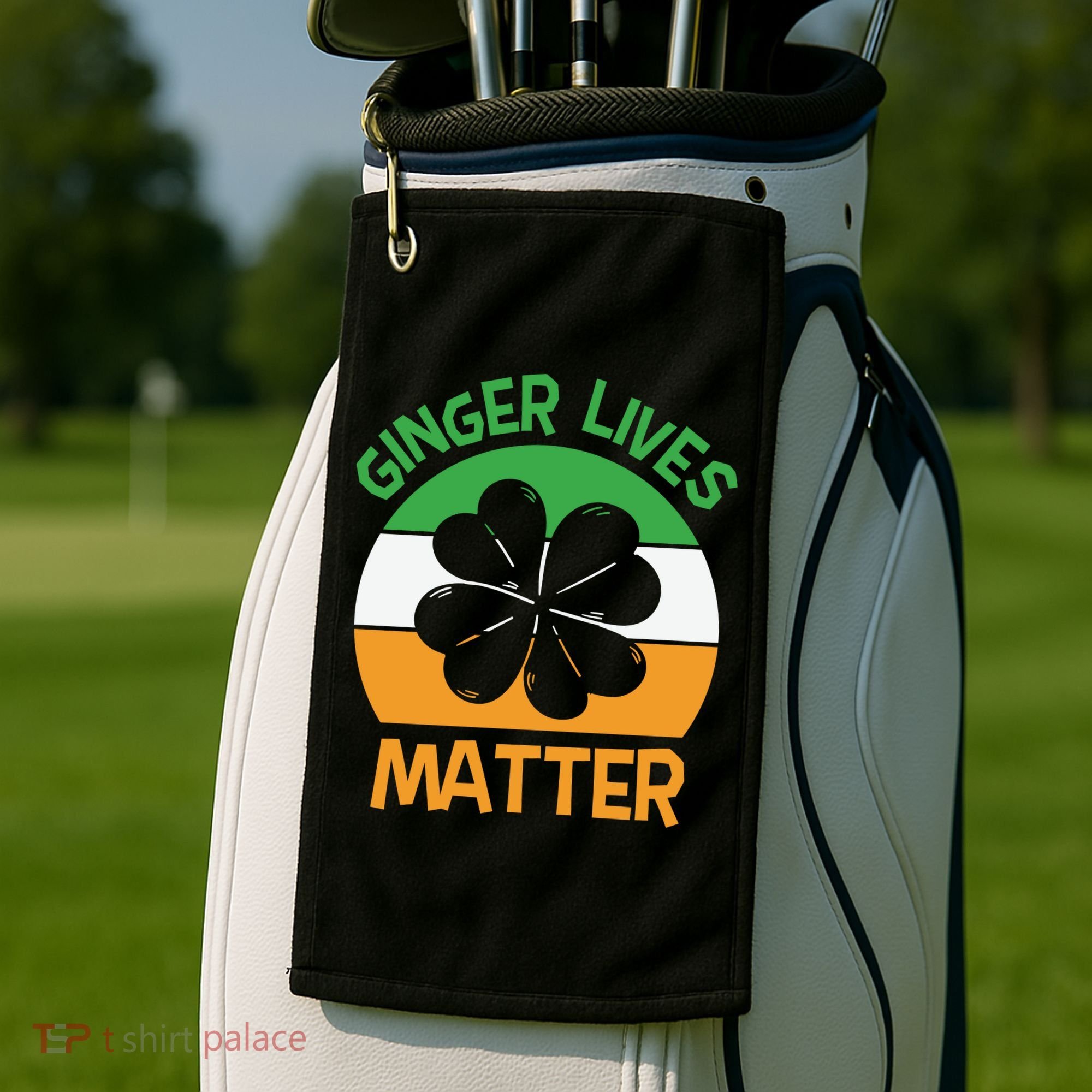 Flag Shamrock St Patricks Day Golf Towel