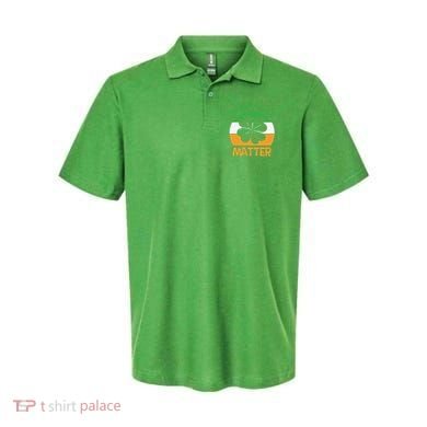 Flag Shamrock St Patricks Day Polo