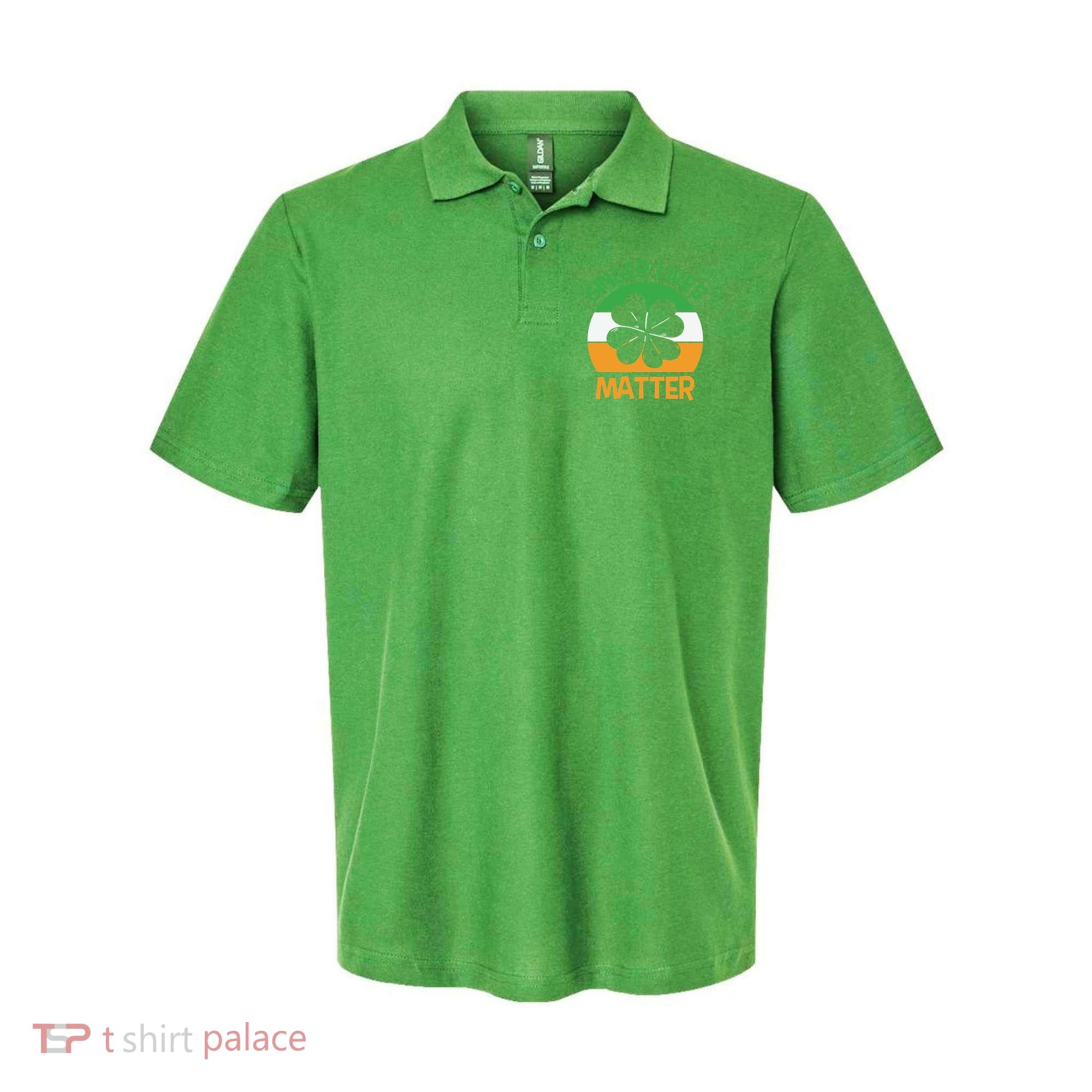 Flag Shamrock St Patricks Day Polo