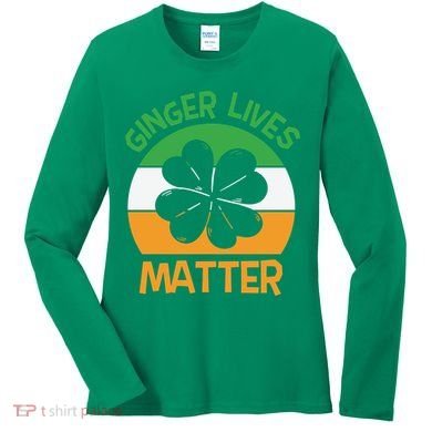 Flag Shamrock St Patricks Day Women's Long Sleeve Shirt
