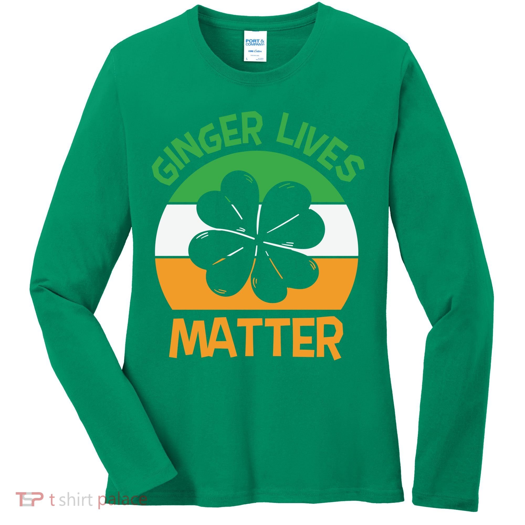 Flag Shamrock St Patricks Day Women's Long Sleeve Shirt