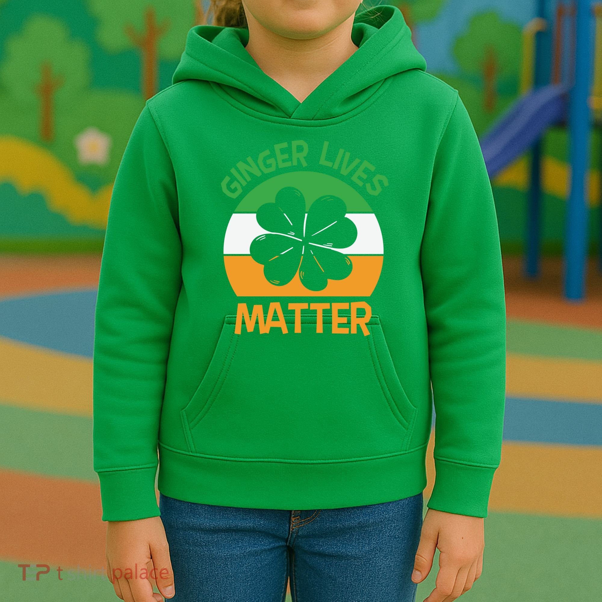 Flag Shamrock St Patricks Day Kids Hoodie