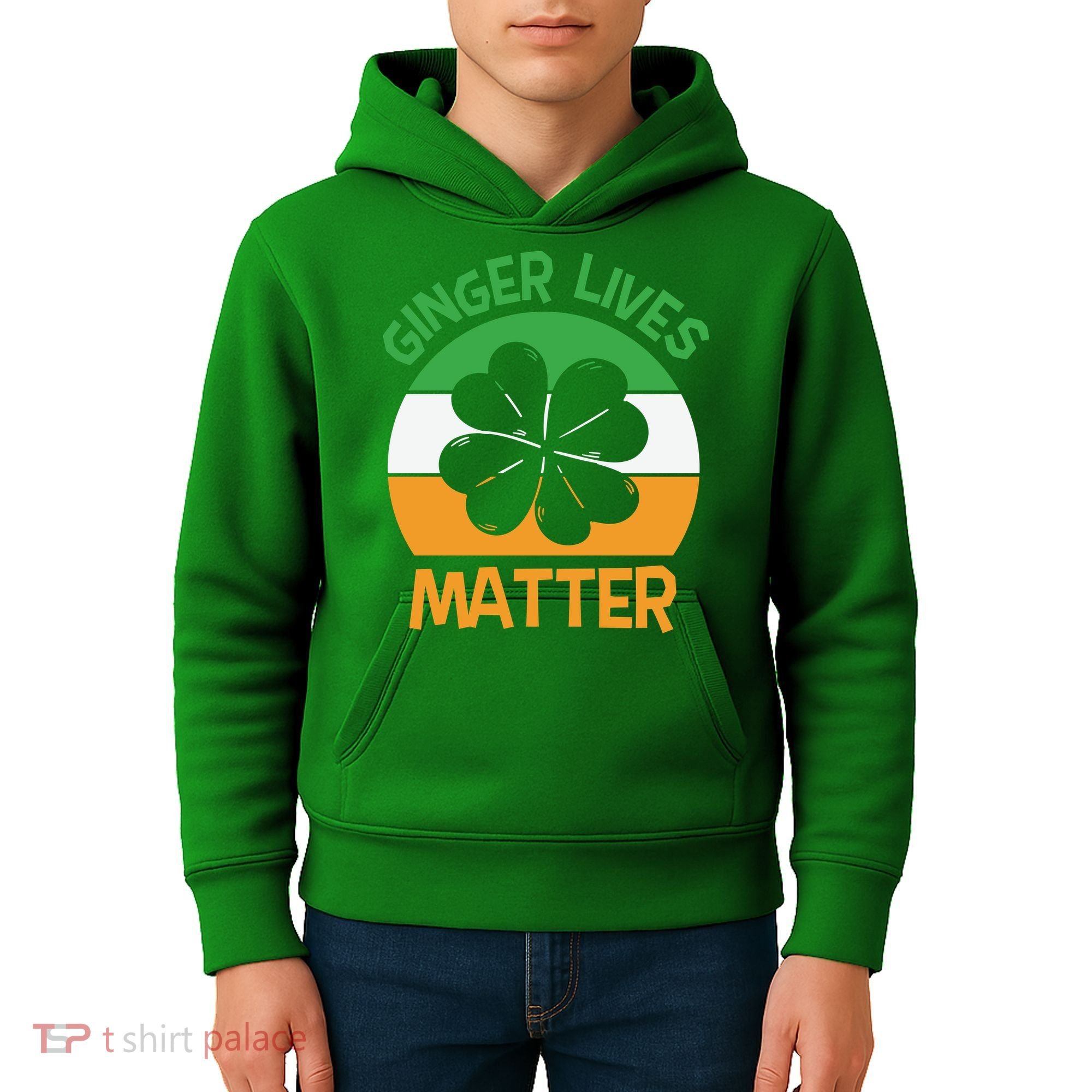 Flag Shamrock St Patricks Day Kids Hoodie
