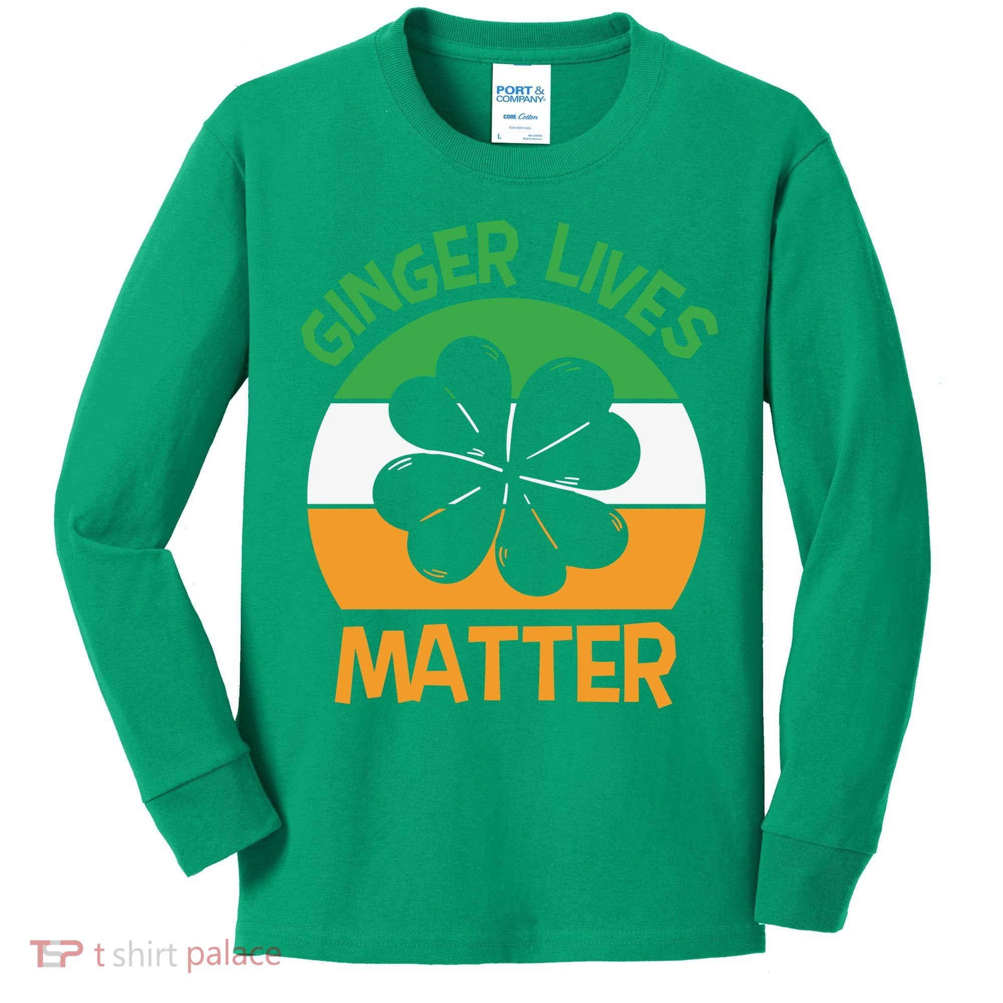Flag Shamrock St Patricks Day Kids Long Sleeve Shirt