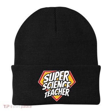 Funny Super Science Teacher Superhero Teacher Beanie