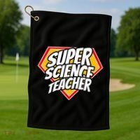 Funny Super Science Teacher Superhero Teacher Golf Towel thumb 1