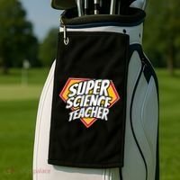 Funny Super Science Teacher Superhero Teacher Golf Towel thumb 2