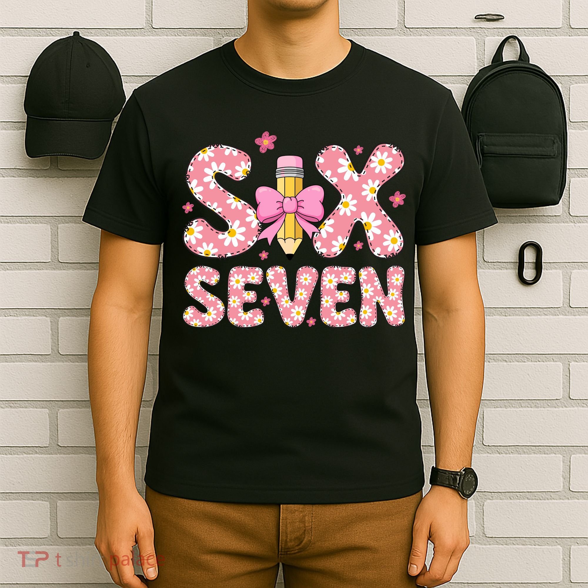 Funny Six Seven 6-7 Meme 67 Teacher  T-Shirt