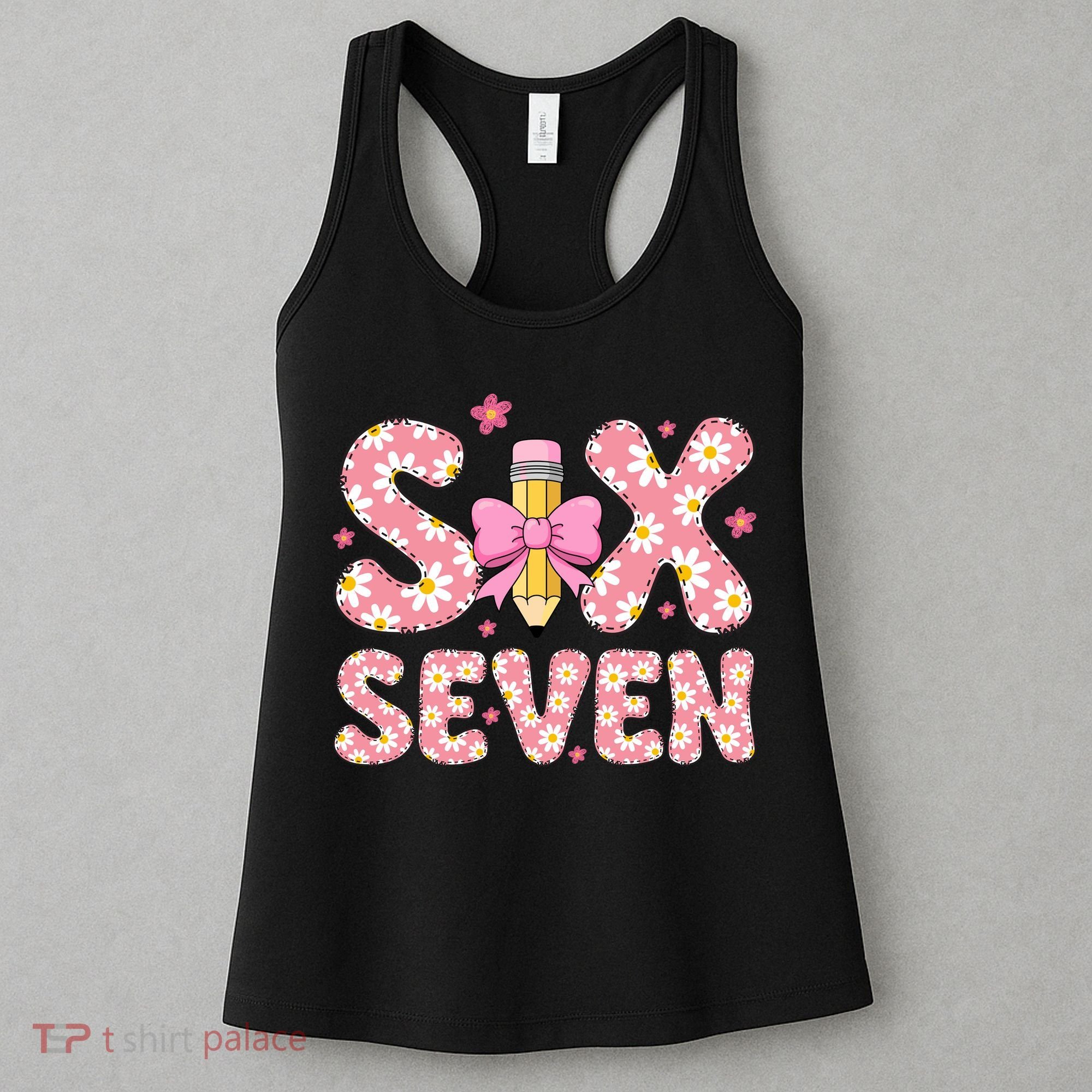 Funny Six Seven 6-7 Meme 67 Teacher  Women's Tank Top