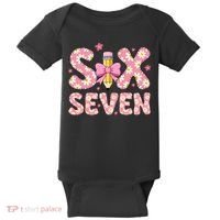 Funny Six Seven 6-7 Meme 67 Teacher  Baby Bodysuit thumb 0
