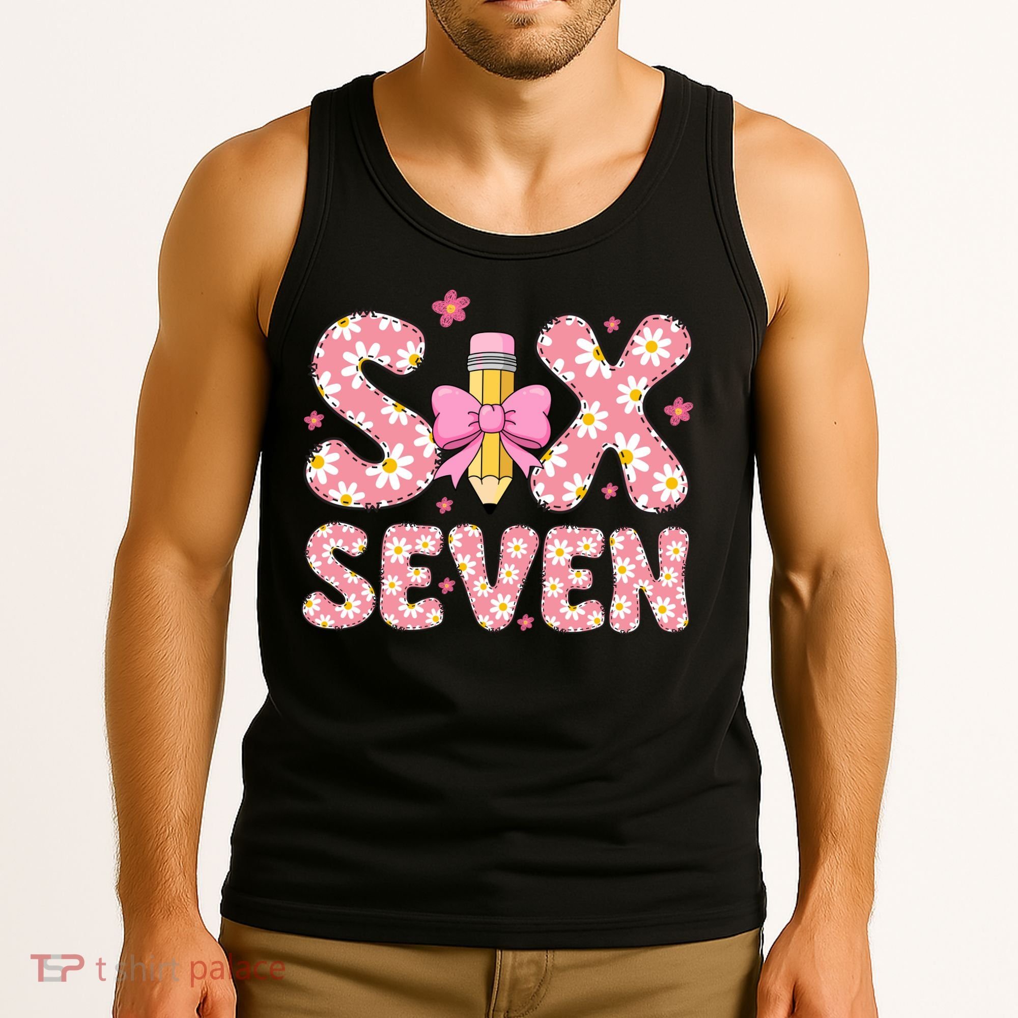 Funny Six Seven 6-7 Meme 67 Teacher  Tank Top